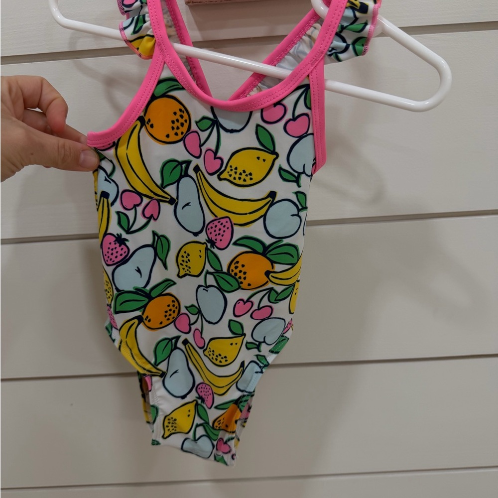 Old Navy Pink Trim Fruit Print Swimsuit